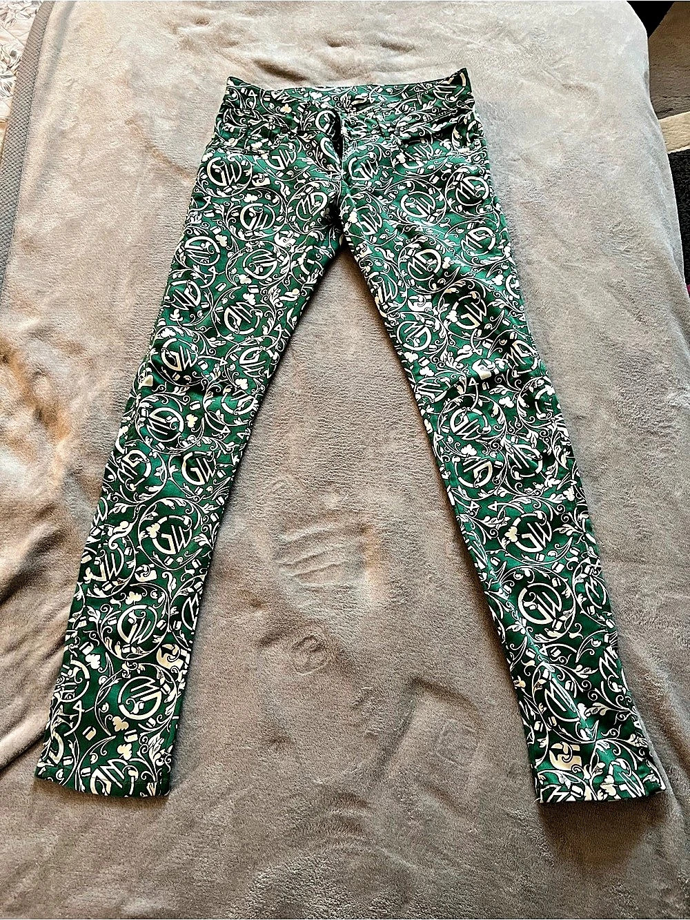 G-Star Paisley Skinny Jeans in Green Waist 28 Like New